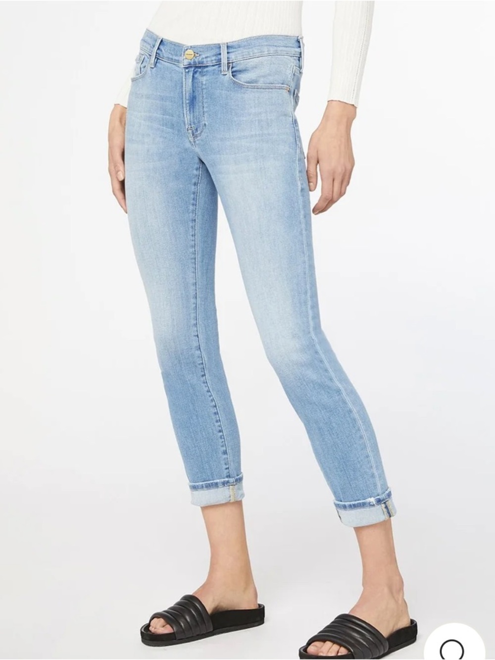 đ§Frame Le Garcon Mid-Rise Boyfriend Jean in Overturn wash 34